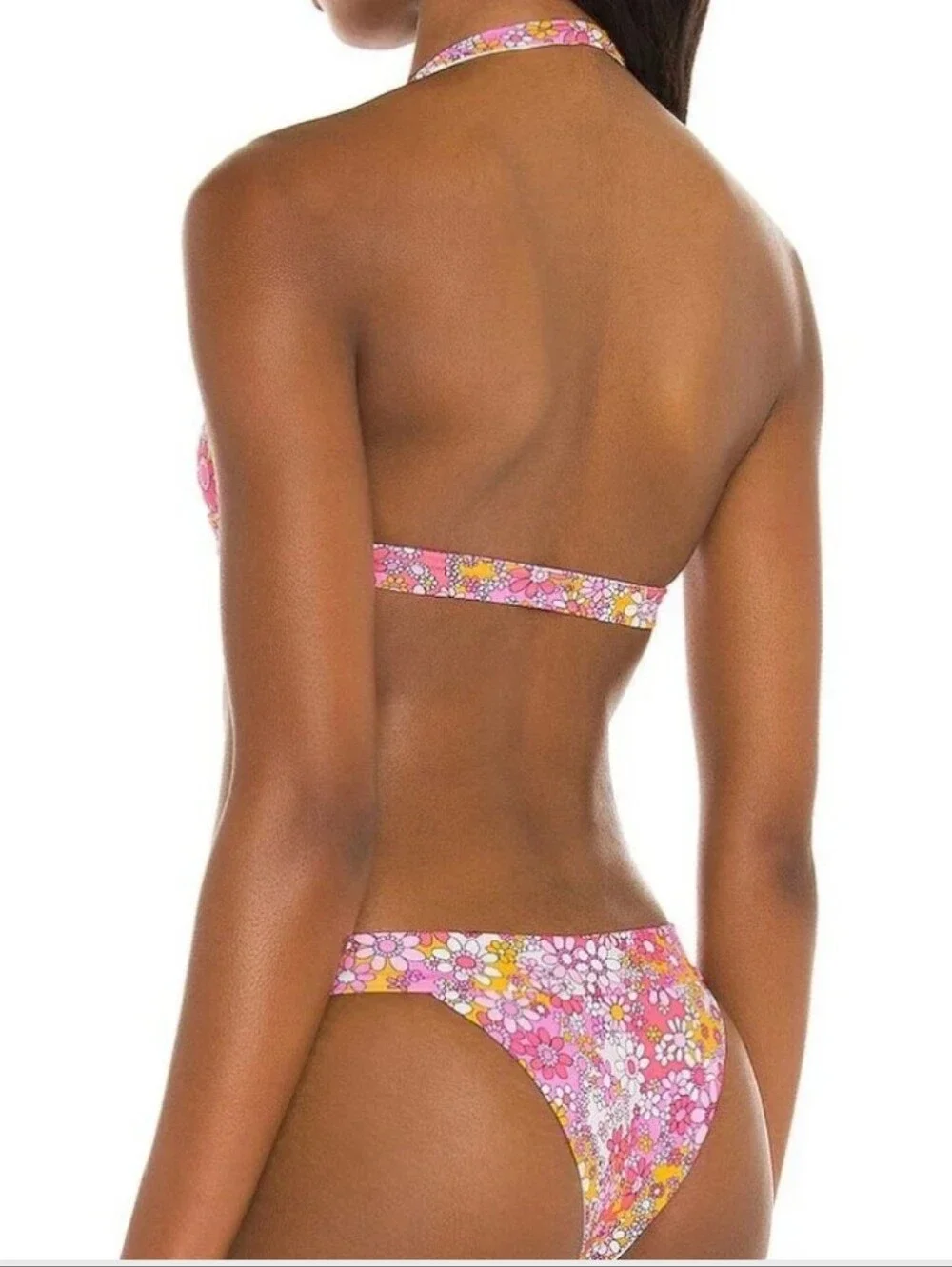 Frankies Bikinis x Naomi Osaka Eden Halter Pink Floral Bikini Set Size XL